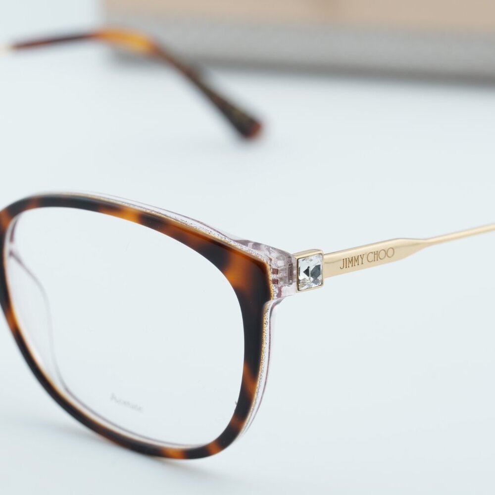Jimmy Choo JC 302 00T4 00 Rectangle Eyeglasses - Havana Pink 55mm - Picture 8 of 10